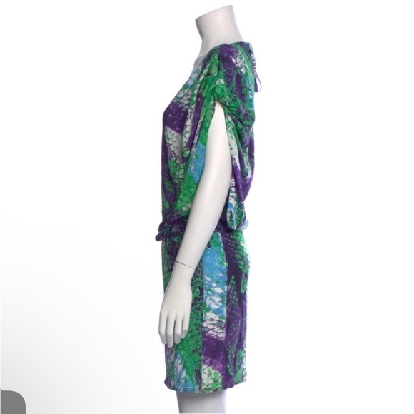 Nwot - La Perla - Peacock Color Silky Dress - Picture 2 of 3